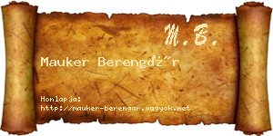 Mauker Berengár névjegykártya